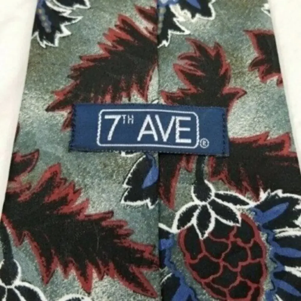 7th Ave men's vintage multicolor abstract floral polyester wide necktie